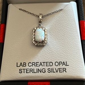 Sterling Silver Opal Necklace